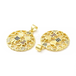 Brass Micro Pave Cubic Zirconia Pendants&nbsp;KK-H441-32G