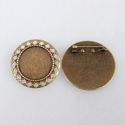 Vintage Alloy Brooch Cabochon Bezel Settings&nbsp;X-PALLOY-N0085-47AB-NF
