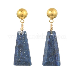 Dyed Natural Lapis Lazuli & Natural Amazonite & Natural Tiger Eye Dangle Stud Earrings&nbsp;EJEW-JE07032