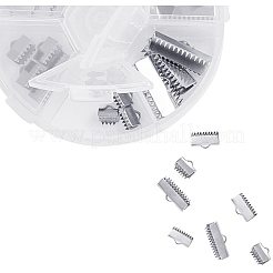 304 Stainless Steel Ribbon Crimp Ends&nbsp;STAS-PH0018-25P