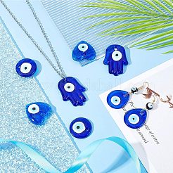 8Pcs 4 Style Handmade Evil Eye Lampwork Pendants&nbsp;LAMP-FH0001-04