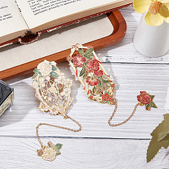 2Pcs 2 Styles Zinc Alloy Enamel Bookmarks&nbsp;AJEW-CP0003-98C