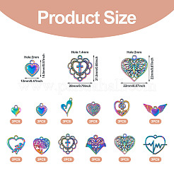 24Pcs 12 Style Rainbow Color Alloy Pendants&nbsp;FIND-TA0003-91