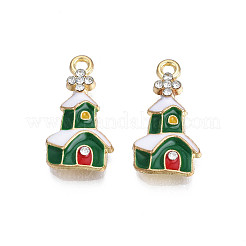 Rack Plating Alloy Enamel Pendants&nbsp;X-ENAM-N055-147B
