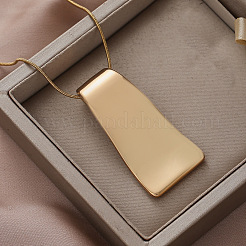 Vintage 316 Surgical Stainless Steel Geometric Wavy Trapezoid Pendant Necklaces for Women&nbsp;RU3983