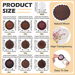DIY Flat Round Wooden Tray Pendant Making Kits&nbsp;DIY-TA0012-32
