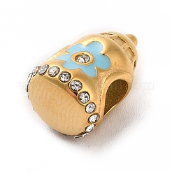 Ion Plating(IP) 304 Stainless Steel Enamel European Beads&nbsp;STAS-G308-24G