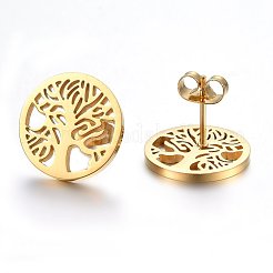 304 Stainless Steel Stud Earrings&nbsp;EJEW-H371-03G