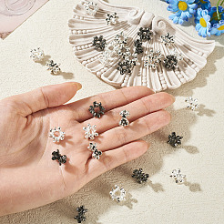 30Pcs 3 Styles Flower Tibetan Style Alloy European Beads&nbsp;FIND-TA0010-83