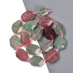 Natural Red & Green Strawberry Quartz Beads Strands&nbsp;G-B125-P28-01