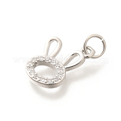 Brass Micro Pave Clear Cubic Zirconia Pendants&nbsp;KK-L225-033P