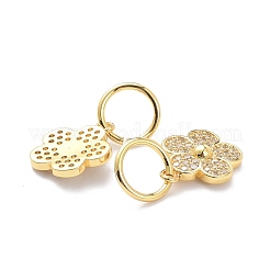 Brass Micro Pave Clear Cubic Zirconia Charms&nbsp;ZIRC-L091-075G