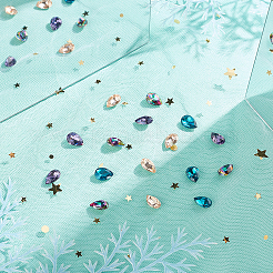 24pcs 4 Colors Faceted Teardrop K9 Glass Rhinestone Cabochons&nbsp;RGLA-CA0001-04