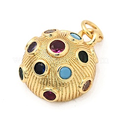 Brass Micro Pave Colorful Cubic Zirconia Pendants&nbsp;KK-I360-039G