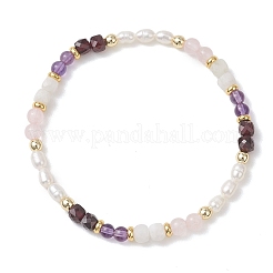 Natural Mixed Gemstone Beads Stretch Bracelets for Women&nbsp;BJEW-JB13316-01