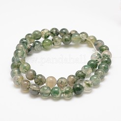 Natural Moss Agate Beads Strands&nbsp;X-G-F453-4mm