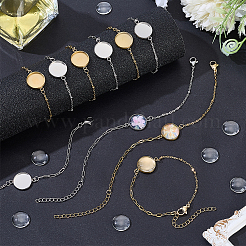 10Pcs 2 Colors 304 Stainless Steel Paperclip Chain Satellite Chain Bracelet Making&nbsp;BJEW-SP0001-31