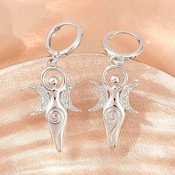 Brass Hoop Dangle Earrings&nbsp;EJEW-G471-47P-02