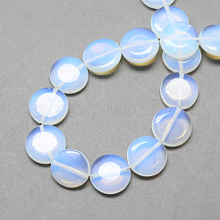 Smooth Flat Round Opalite Opal Stone Beads Strands&nbsp;G-S110-14mm-25