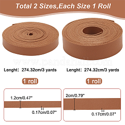 2 Rolls 2 Styles 3 Yards Double Face Imitation Leather Cord&nbsp;LC-WR0001-01B