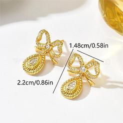 Brass Micro Pave Cubic Zirconia Stud Dangle Earrings for Women&nbsp;DA7304