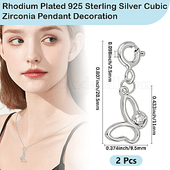 2Pcs 925 Sterling Silver Pendant Decoration&nbsp;STER-BBC0008-30C