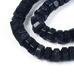 Synthetic Blue Goldstone Beads Strands&nbsp;G-N357-14A-01