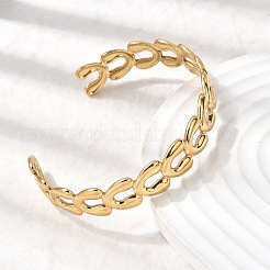 304 Stainless Steel Cuff Bracelets for Women&nbsp;BJEW-C136-01G
