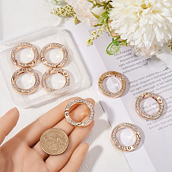8pcs Alloy Crystal Rhinestone Spring Gate Rings&nbsp;FIND-GF0007-69A-KCG