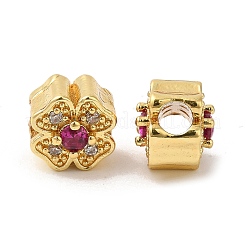 Rack Plating Brass Micro Pave Cubic Zirconia Beads&nbsp;KK-K377-03G
