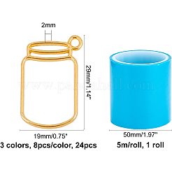 24Pcs 3 Colors Alloy Open Back Bezel Pendants&nbsp;FIND-OC0001-21