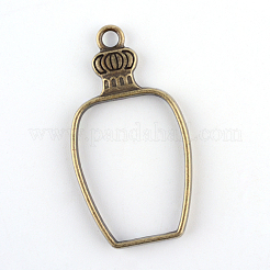Rack Plating Alloy Bottle Open Back Bezel Pendants&nbsp;PALLOY-S047-31F-FF