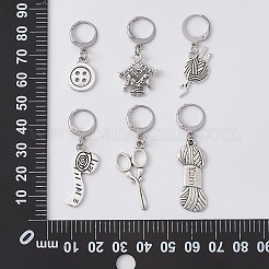 Sewing Theme Alloy Multifunction Pendant Decorations&nbsp;HJEW-CJ00004