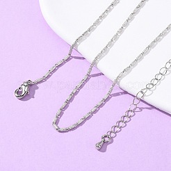 Brass Column Link Chain Necklaces&nbsp;MAK-L045-03P