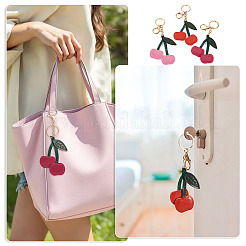 3Pcs 3 Colors PU Leather Alloy Keychains&nbsp;KEYC-TA0001-41