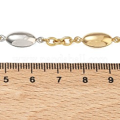 Two Tone 304 Stainless Steel Oval Link Chain Necklaces for Women&nbsp;NJEW-A074-07GP