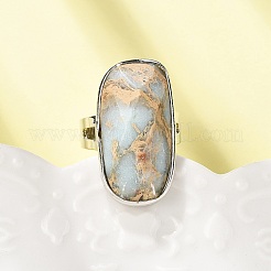 Natural Aqua Terra Jasper Finger Rings&nbsp;RJEW-A068-04P