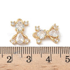 Brass Micro Pave Cubic Zirconia Charms&nbsp;KK-C099-08G-02