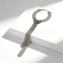 Alloy Full Crystal Rhinestone Mesh Tassel Y Necklaces for Women&nbsp;WG87624-02