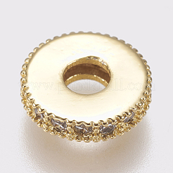 Brass Micro Pave Cubic Zirconia Bead Spacers&nbsp;ZIRC-K074-11B-01