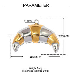 Two Tone 304 Stainless Steel Pendants&nbsp;STAS-OY012-86G