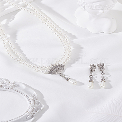 Alloy Rhinestones Necklace and Earrings Sets&nbsp;SJEW-LP0001-48