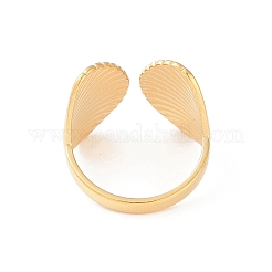 Ion Plating(IP) 304 Stainless Steel Shell Shape Open Cuff Rings&nbsp;RJEW-S418-01G