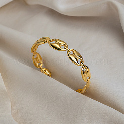 304 Stainless Steel Coffee Bean Open Cuff Bangles for Women&nbsp;GC3572