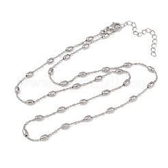 Brass Oval Ball Chain Necklaces for Men Women&nbsp;NJEW-L012-03P
