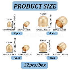 32Pcs 4 Style Brass Cord Ends&nbsp;KK-BC0009-80