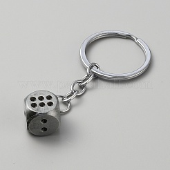 Zinc Alloy Dice Keychains&nbsp;AJEW-WH0504-77AS