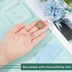 2Pairs 925 Sterling Silver Studs Earrings Finding&nbsp;STER-BC0003-42B