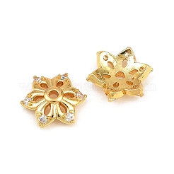 Brass Micro Pave Cubic Zirconia Bead Caps&nbsp;CU-CBA6A75-35B-G