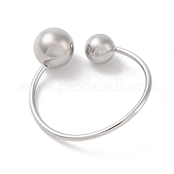 Non-Tarnish 304 Stainless Steel Round Cuff Rings for Women&nbsp;RJEW-G315-03P